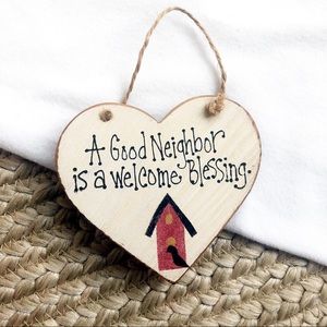 WOODEN Hanging Home Decor Heart Wall Art